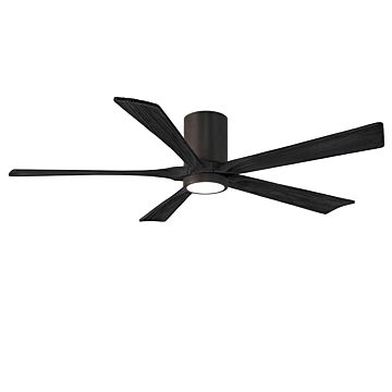 Irene 6-Speed DC 60" Ceiling Fan w/ Integrated Light Kit in Textured Bronze with Matte Black blades