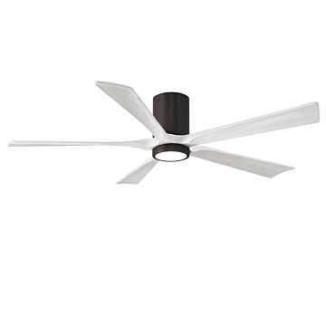 Irene 6-Speed DC 60" Ceiling Fan w/ Integrated Light Kit in Textured Bronze with Matte White blades