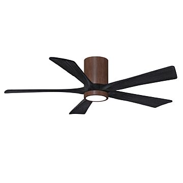 Irene 6-Speed DC 52" Ceiling Fan w/ Integrated Light Kit in Walnut Tone with Matte Black blades