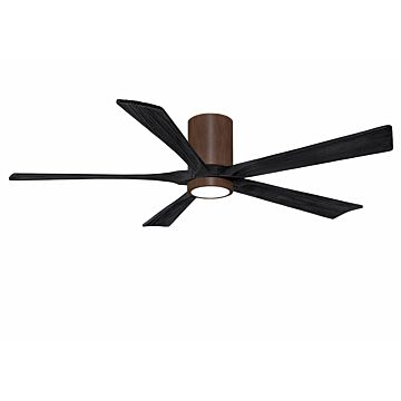 Irene 6-Speed DC 60" Ceiling Fan w/ Integrated Light Kit in Walnut Tone with Matte Black blades