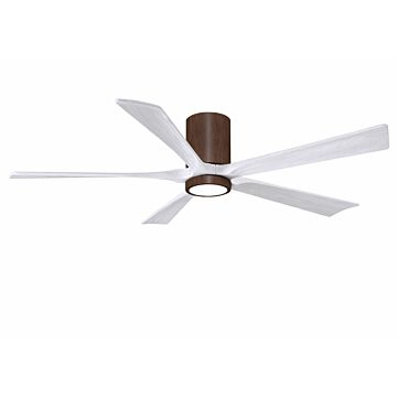Irene 6-Speed DC 60" Ceiling Fan w/ Integrated Light Kit in Walnut Tone with Matte White blades