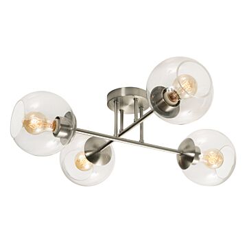 Jamie Four Light Flush Mount in Satin Nickel by AFX Lighting