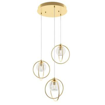 Jamie Three Light Pendant in Satin Brass by AFX Lighting