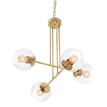 Jamie Four Light Pendant in Satin Brass by AFX Lighting