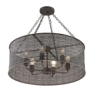 Jasmine Six Light Chandelier in Forged Bronze by Crystorama