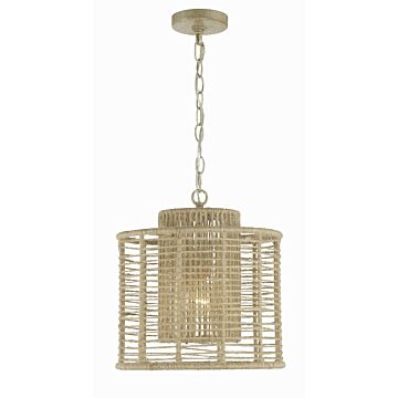 Jayna One Light Pendant in Burnished Silver by Crystorama
