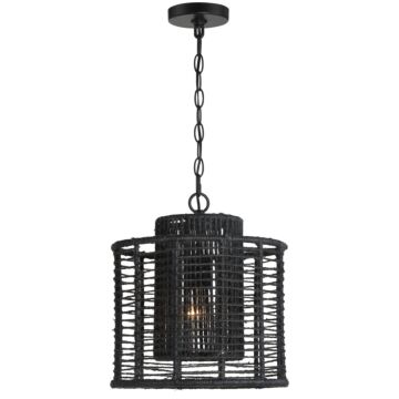 Jayna One Light Pendant in Matte Black by Crystorama