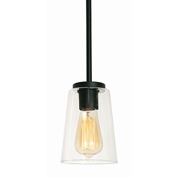 Joanna One Light Pendant in Textured Black by AFX Lighting