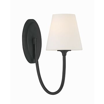 Juno One Light Wall Sconce in Black Forged by Crystorama