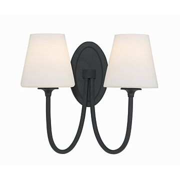 Juno Two Light Wall Sconce in Black Forged by Crystorama