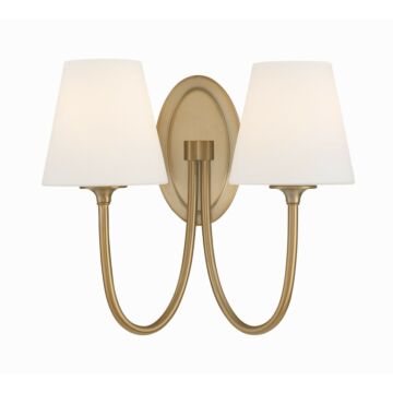 Juno Two Light Wall Sconce in Vibrant Gold by Crystorama