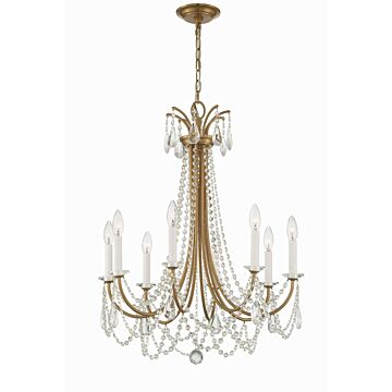 Karrington Eight Light Chandelier in Aged Brass by Crystorama