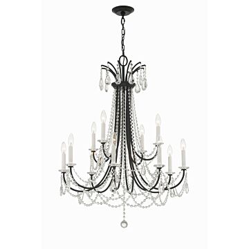 Karrington 12 Light Chandelier in Matte Black by Crystorama