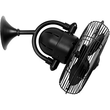 Kaye 3-Speed AC 13" Wall Fan in Matte Black with Matte Black blades