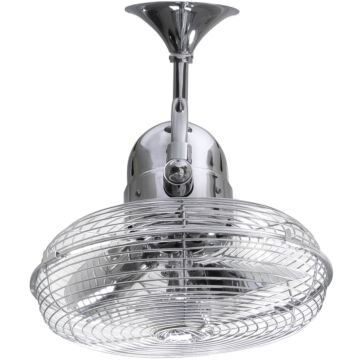 Kaye 3-Speed AC 13" Wall Fan in Polished Chrome with Polished Chrome blades