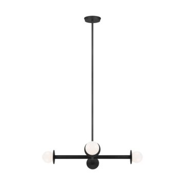 Nodes Four Light Chandelier in Midnight Black by Visual Comfort Studio