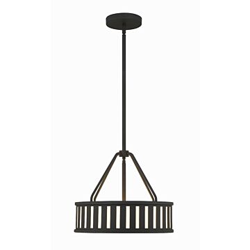 Kendal Three Light Pendant in Black Forged by Crystorama