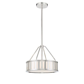 Kendal Three Light Pendant in Polished Nickel by Crystorama