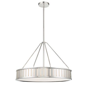 Kendal Six Light Pendant in Polished Nickel by Crystorama