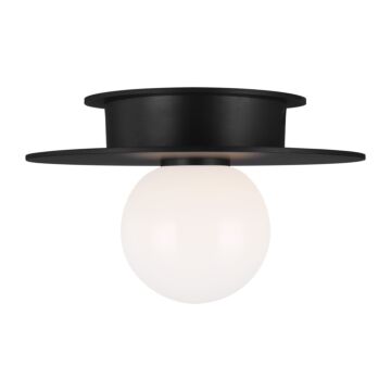 Nodes One Light Flush Mount in Midnight Black by Visual Comfort Studio