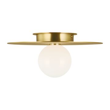 Nodes One Light Flush Mount in Burnished Brass by Visual Comfort Studio