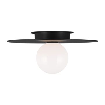 Nodes One Light Flush Mount in Midnight Black by Visual Comfort Studio