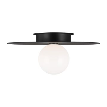 Nodes One Light Flush Mount in Midnight Black by Visual Comfort Studio