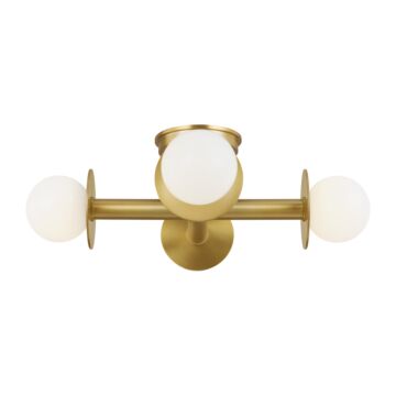 Nodes Four Light Flush Mount in Burnished Brass by Visual Comfort Studio