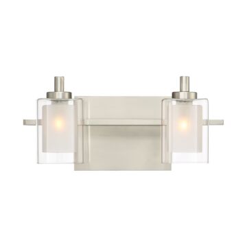 Quoizel Kolt 2 Light Bathroom Vanity Light in Brushed Nickel