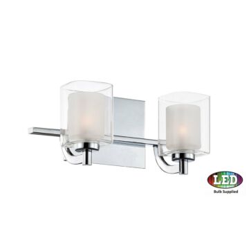 Quoizel Kolt 2 Light Bathroom Vanity Light in Polished Chrome