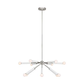 Monroe 12 Light Chandelier in Polished Nickel by Visual Comfort Studio