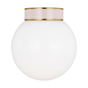 Monroe One Light Flush Mount in Burnished Brass by Visual Comfort Studio
