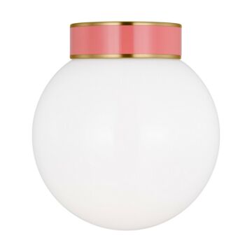 Monroe One Light Flush Mount in Burnished Brass by Visual Comfort Studio