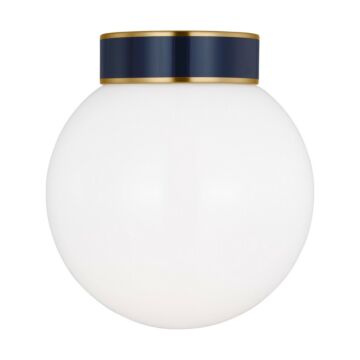 Monroe One Light Flush Mount in Burnished Brass by Visual Comfort Studio