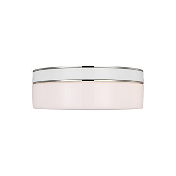 Monroe Two Light Flush Mount in Polished Nickel by Visual Comfort Studio