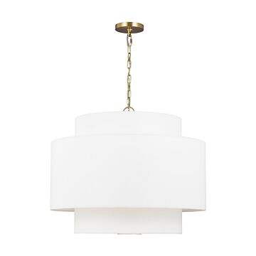 Sawyer Three Light Pendant in Burnished Brass by Visual Comfort Studio