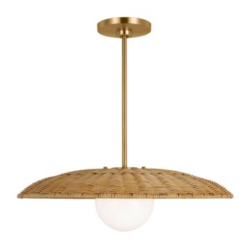 Mari One Light Pendant in Burnished Brass by Visual Comfort Studio