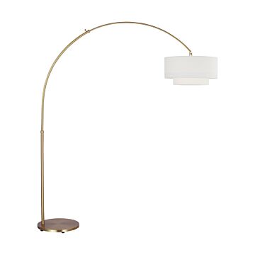 Sawyer One Light Floor Lamp in Burnished Brass by Visual Comfort Studio