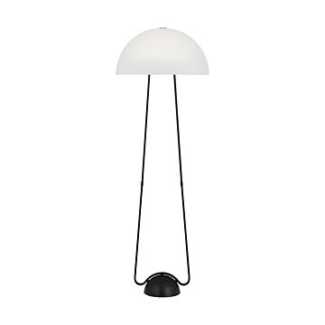 Nido One Light Floor Lamp in Midnight Black by Visual Comfort Studio