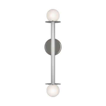 Nodes Two Light Wall Sconce in Polished Nickel by Visual Comfort Studio