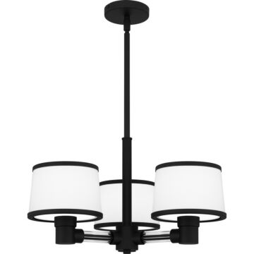 Kylen Three Light Chandelier in Matte Black by Quoizel