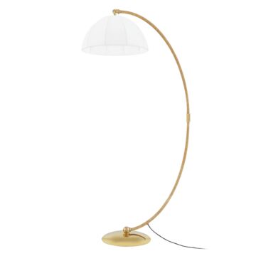 Montague One Light Floor Lamp in Aged Brass by Hudson Valley