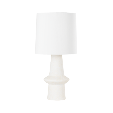 Ramapo One Light Table Lamp in Aged Brass Pale Flax Ceramic by Hudson Valley