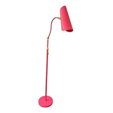 Logan 1-Light LED Floor Lamp in Orchid with Satin Brass