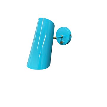 Logan 1-Light LED Wall Sconce in Azure with Satin Brass