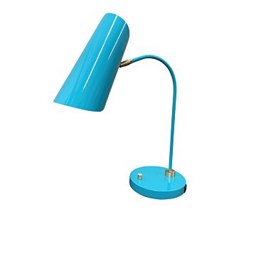 Logan 1-Light LED Table Lamp in Azure with Satin Brass