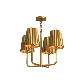 Plisse  Chandelier in Aged Gold by Alora