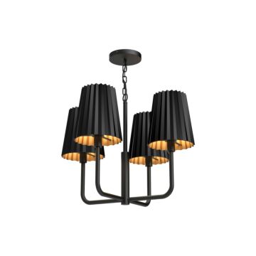 Plisse  Chandelier in Matte Black by Alora