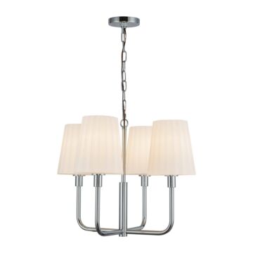 Plisse  Chandelier in Chrome Opal Matte Glass by Alora