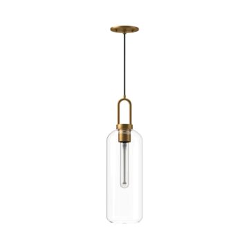 Soji  Pendant in Aged Gold Clear Glass by Alora